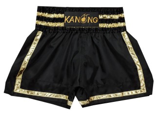 กางเกงมวยไทย กางเกงนักมวย Kanong : KNS-140 ดำ/ทอง
